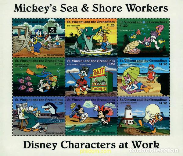 Sellos: 243148 MNH SAN VICENTE 1996 PERSONAJES DE WALT DISNEY EN EL TRABAJO