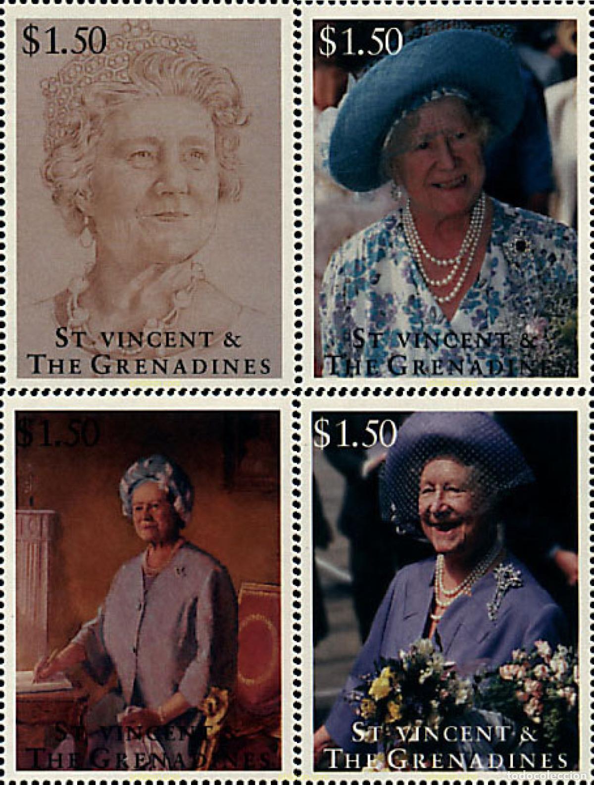 Sellos: 34557 MNH SAN VICENTE 1995 95 ANIVERSARIO DE LA REINA MADRE