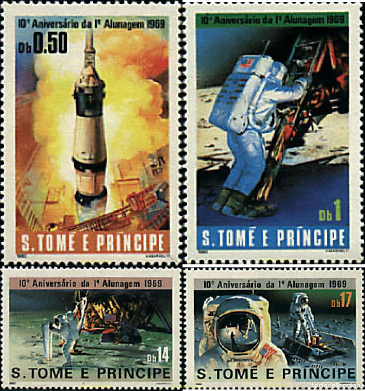 Sellos: 34636 MNH SANTO TOME Y PRINCIPE 1980 10 ANIVERSARIO DEL PRIMER ALUNIZAJE