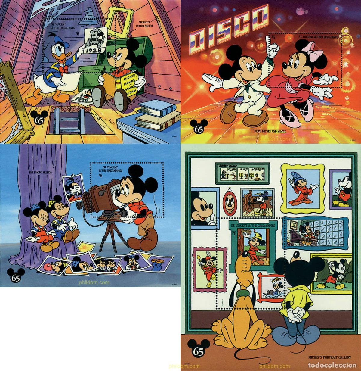 Sellos: 48289 MNH SAN VICENTE GRANADINAS 1994 65 ANIVERSARIO DE MICKEY MOUSE
