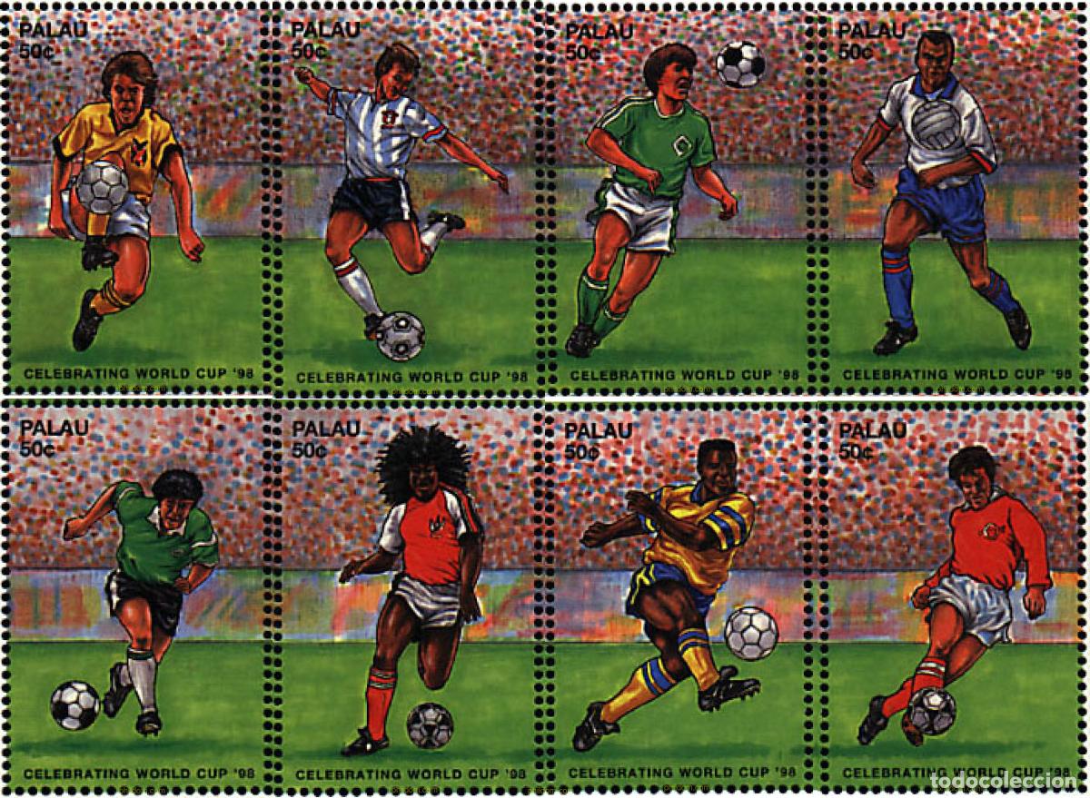 Sellos: 44959 MNH PALAU 1998 COPA DEL MUNDO DE FUTBOL. FRANCIA-98