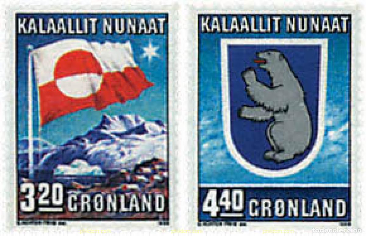 Sellos: 96977 MNH GROENLANDIA 1989 10 ANIVERSARIO DE LA AUTONOMIA INTERNA