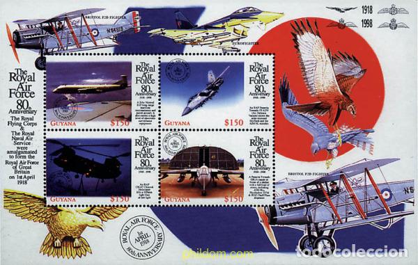 Sellos: 311722 MNH GUYANA 1998 80 ANIVERSARIO DE LA ROYAL AIR FORCE