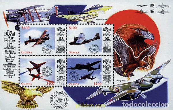 Sellos: 599685 MNH GUYANA 1998 80 ANIVERSARIO DE LA ROYAL AIR FORCE