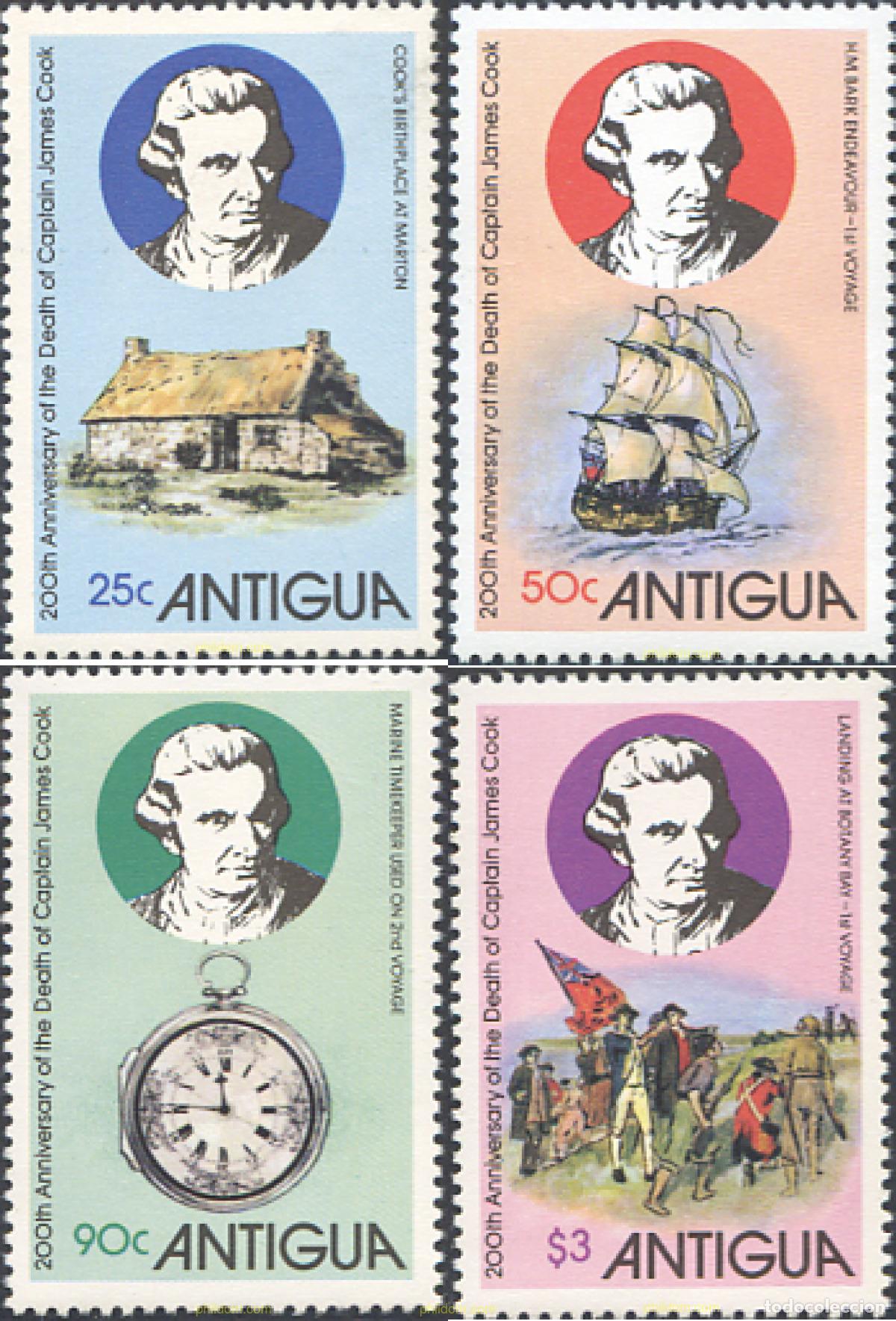 Sellos: 37156 MNH ANTIGUA 1979 200 ANIVERSARIO DE LA MUERTE DEL CAPITAN JAMES COOK