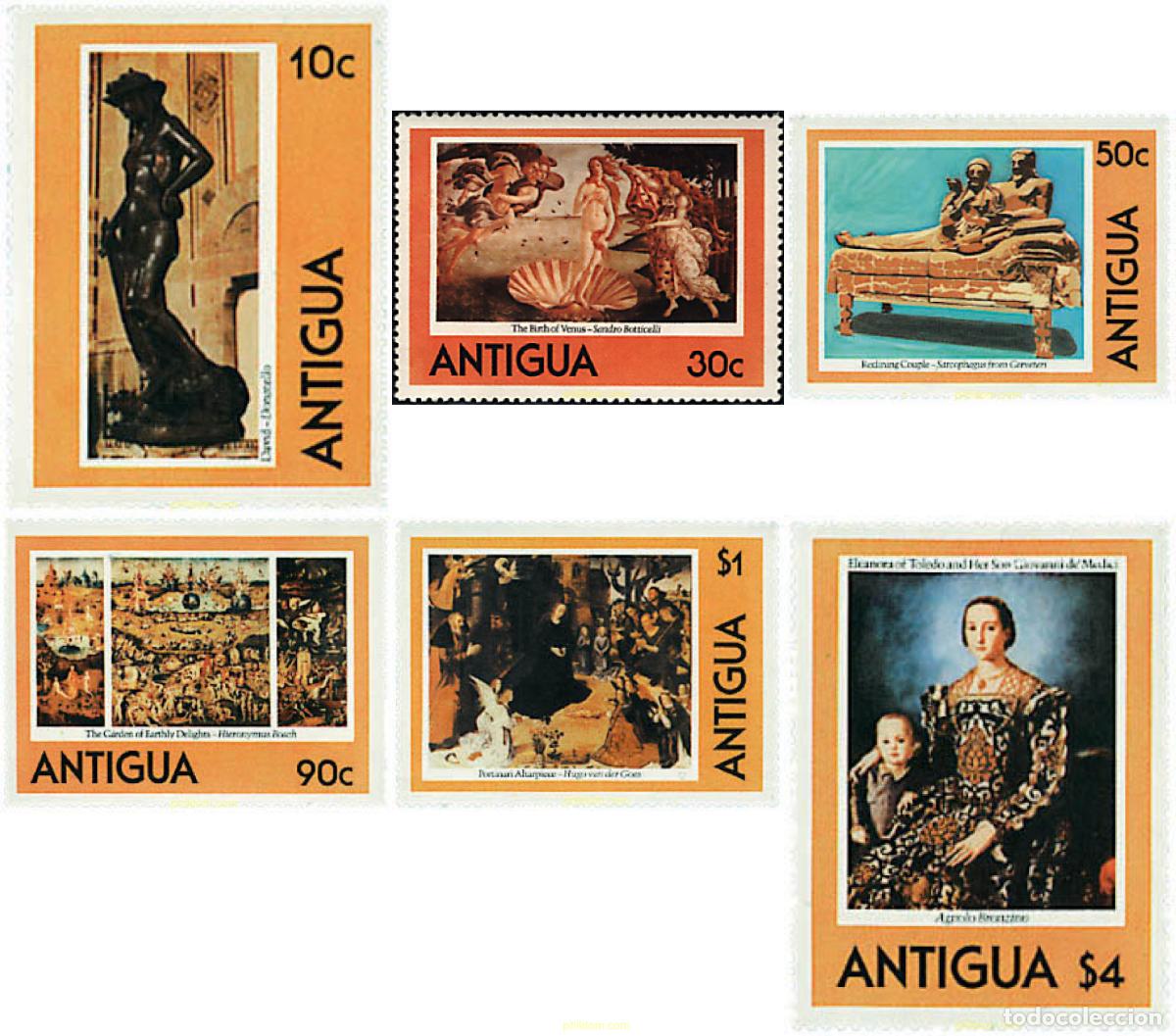 Sellos: 46699 MNH ANTIGUA 1980 PINTURAS Y ESCULTURAS