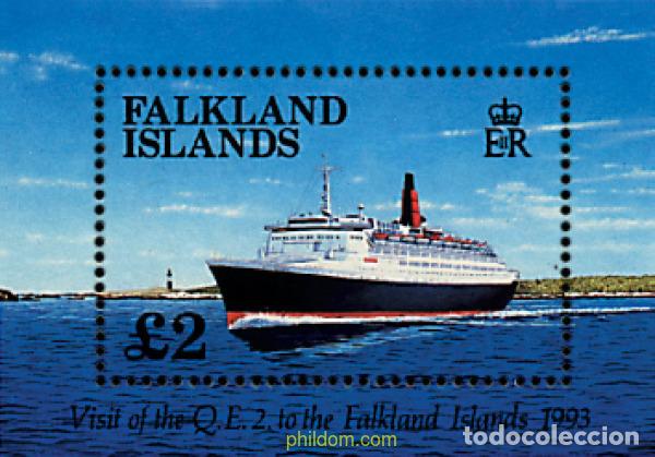 Sellos: 86864 MNH FALKLAND 1993 VISITA DEL &rdquo;QUEEN ELIZABETH II&rdquo;