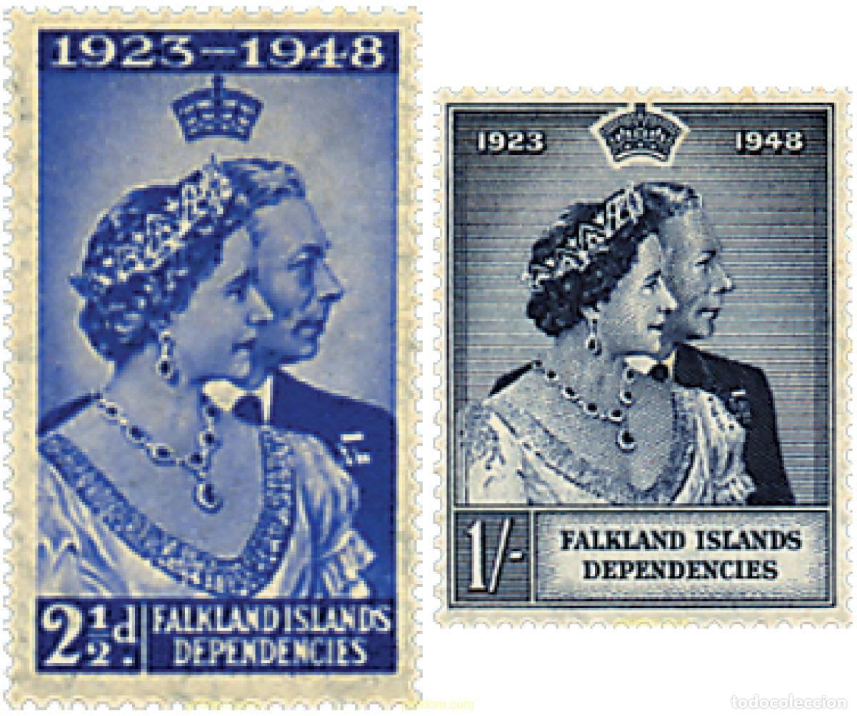 Sellos: 211941 HINGED FALKLAND. Dependencias 1948 25 ANIVERSARIO DE LA BODA DEL REY JORGE VI