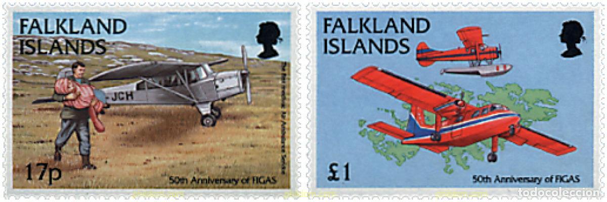Sellos: 86930 MNH FALKLAND 1998 50 ANIVERSARIO DEL SERVICIO AEREO GUBERNAMENTAL DE LAS ISLAS FALKLAND (F.I.