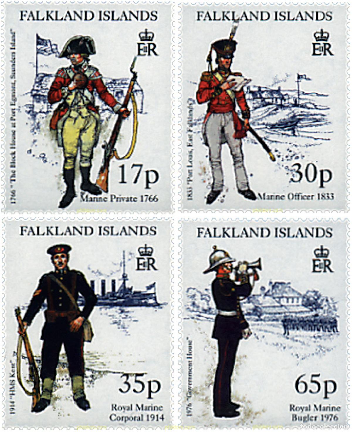 Sellos: 37035 MNH FALKLAND 1998 UNIFORMES DE LA MARINA REAL