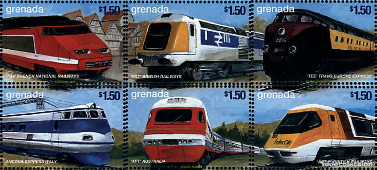 Sellos: 319598 MNH GRANADA 1999 TRENES DEL MUNDO