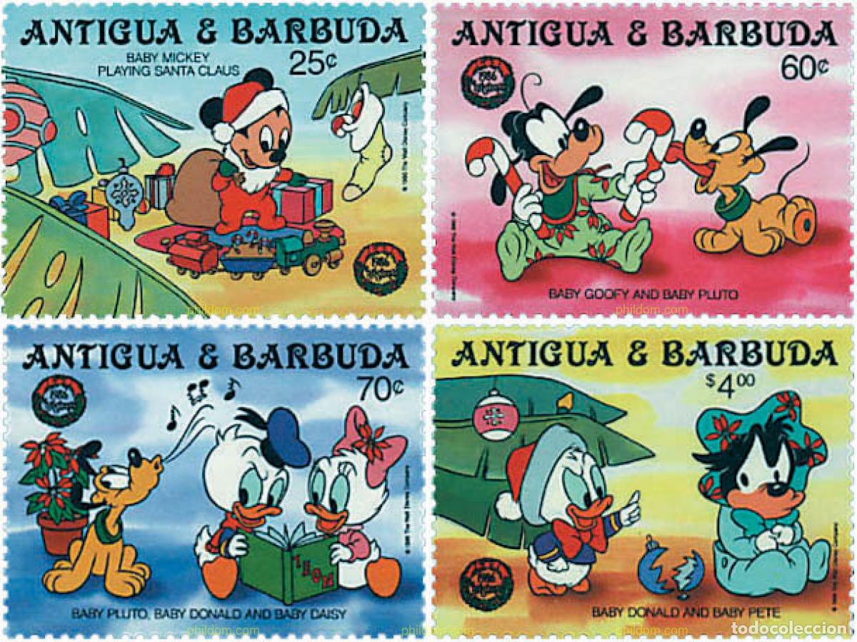 Sellos: 367711 MNH ANTIGUA Y BARBUDA 1986 NAVIDAD. DIBUJOS DE WALT DISNEY