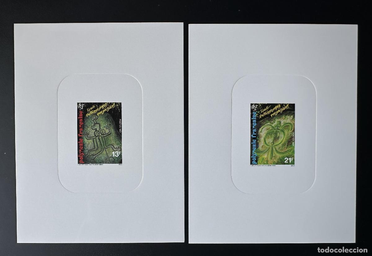 Briefmarken: Polinesia Francesa 1987 YT 280-281 arte rupestre con petroglifos a prueba de lujo
