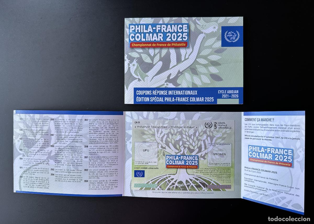 Sellos: Carpeta de muestras Francia 2025 Phila France Colmar UPU Abidjan Coupon IRC