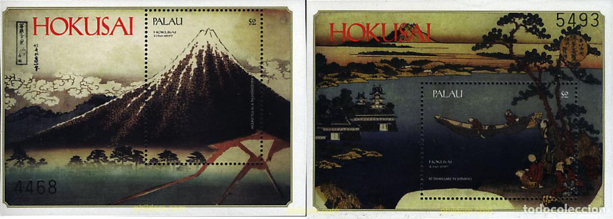 Sellos: 69403 MNH PALAU 1999 150 ANIVERSARIO DE LA MUERTE DEL PINTOR JAPONES HOKUSAI
