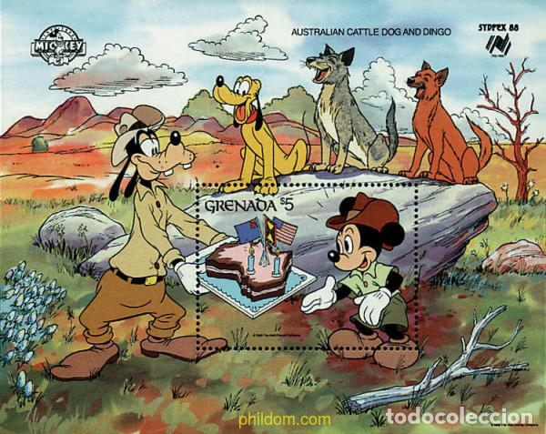 Sellos: 319149 MNH GRANADA 1988 SYDPEX 88. EXPOSICION FILATELICA INTERNACIONAL. 60 ANIVERSARIO DE MICKEY
