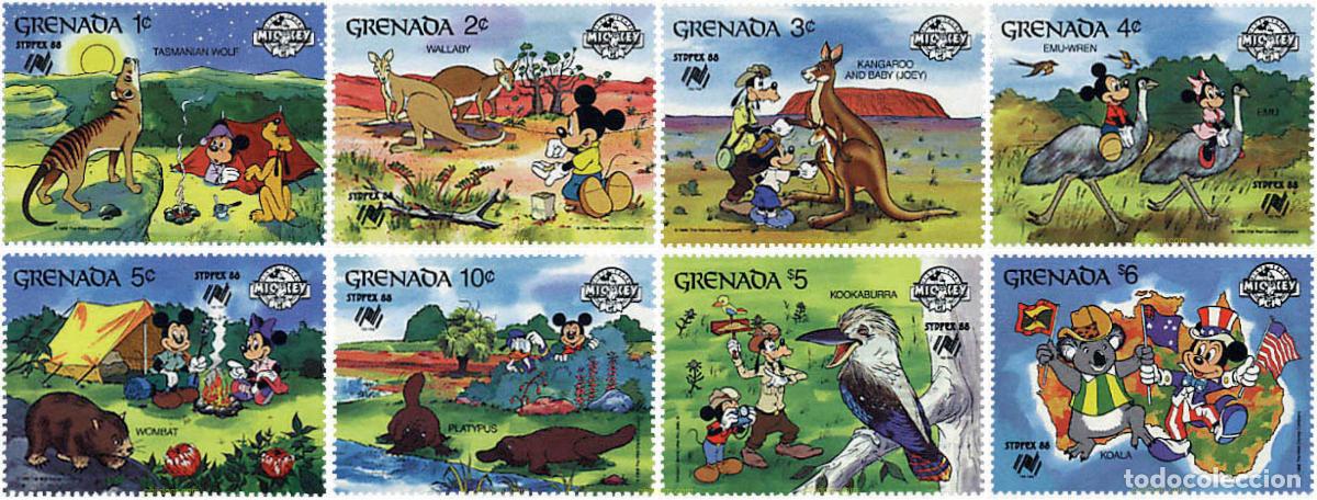 Sellos: 49373 MNH GRANADA 1988 SYDPEX 88. EXPOSICION FILATELICA INTERNACIONAL. 60 ANIVERSARIO DE MICKEY