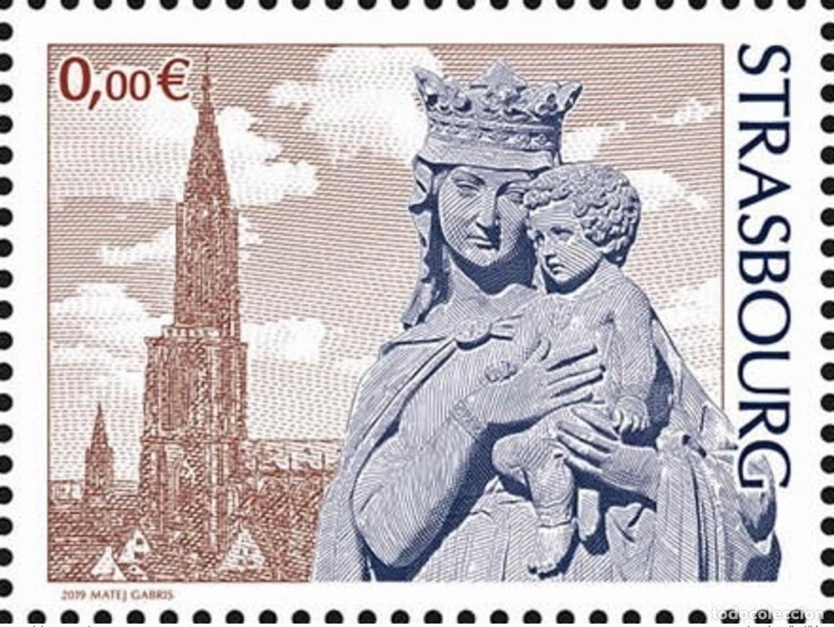 Sellos: Francia 2019 - Vi&ntilde;eta 0&euro; Catedral de ESTRASBURGO Religi&oacute;n Matej Gabris