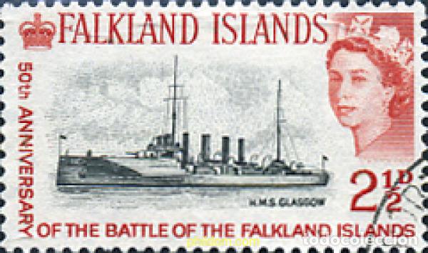 Sellos: 286441 USED FALKLAND 1964 50 ANIVERSARIO DE LA BATALLA DE FALKLAND