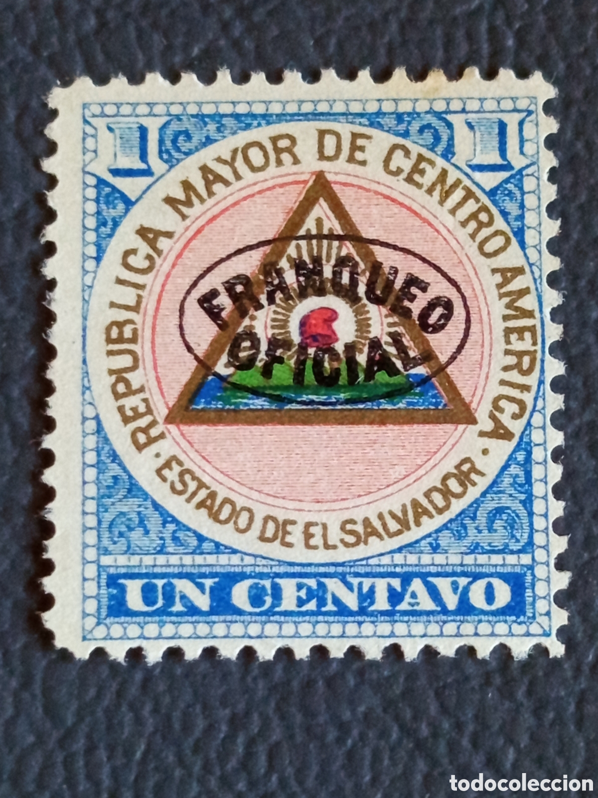 Sellos: El Salvador 1898 Servicio Oficial 1 Centavo Rep. Mayor Centroam&eacute;rica MH