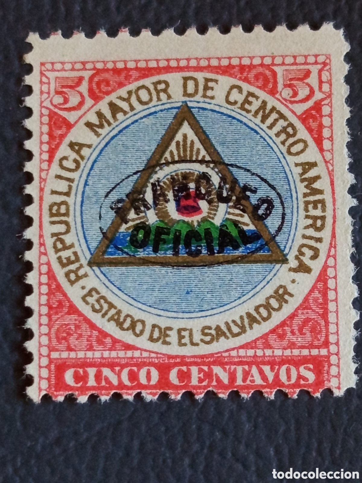 Sellos: El Salvador 1898 Servicio Oficial 5 Centavos Rep. Mayor Centroam&eacute;rica MH