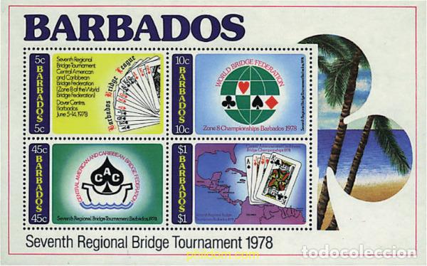 Sellos: 54241 MNH BARBADOS 1978 7 TORNEO DE BRIDGE EN EL CARIBE.