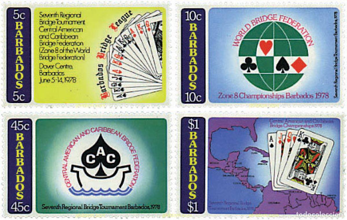 Timbres: 26724 MNH BARBADOS 1978 7 TORNEO DE BRIDGE EN EL CARIBE.
