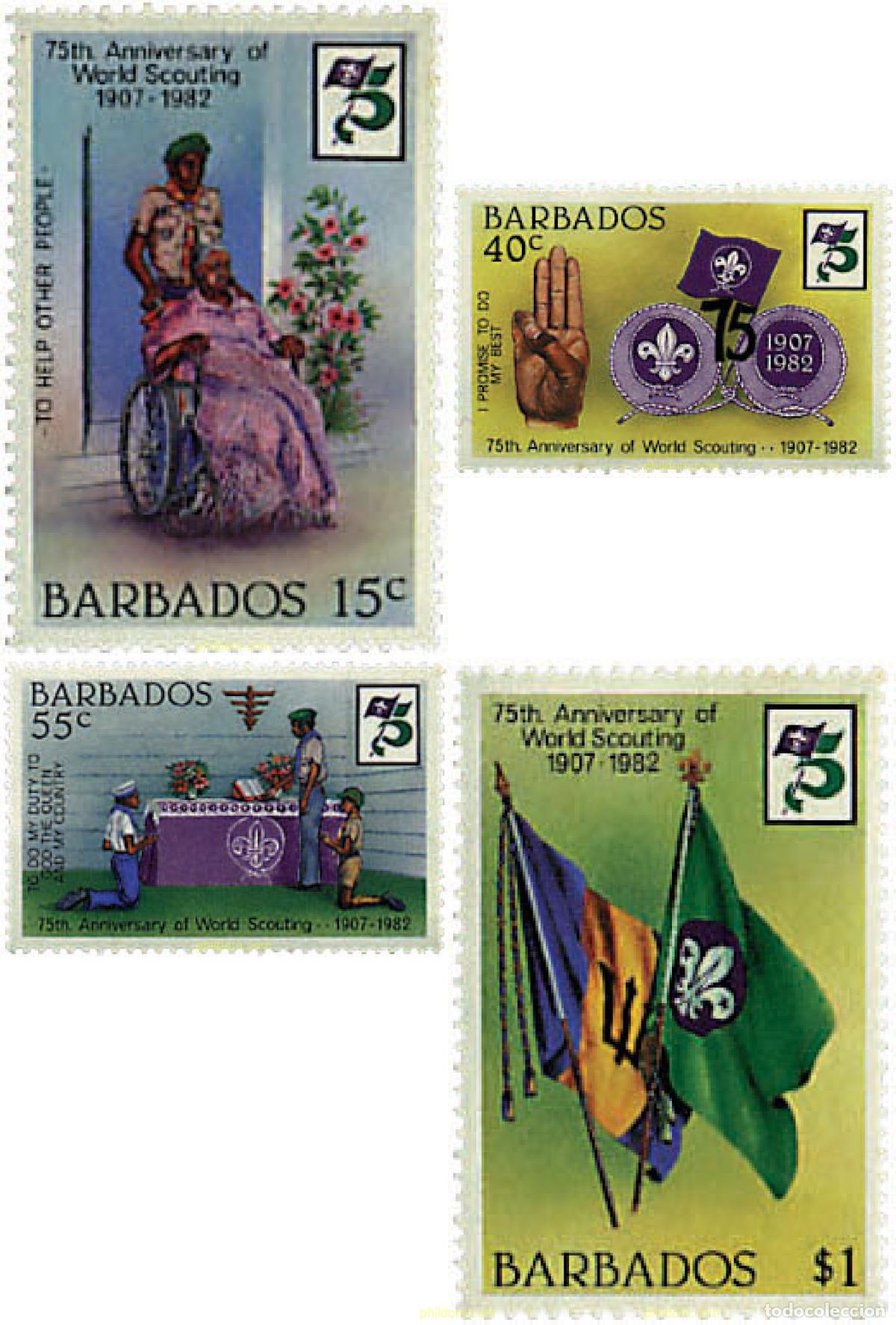 Timbres: 80926 MNH BARBADOS 1982 75 ANIVERSARIO DEL ESCULTISMO