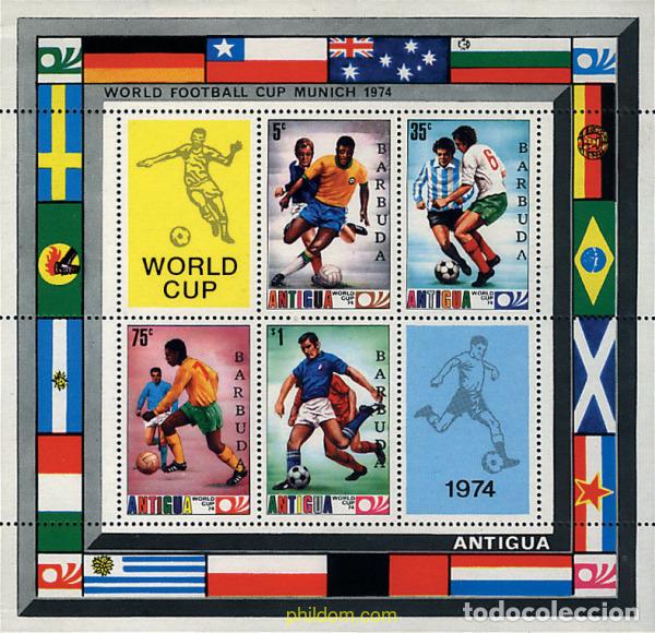 Timbres: 47069 MNH BARBUDA 1974 COPA DEL MUNDO DE FUTBOL. ALEMANIA-74