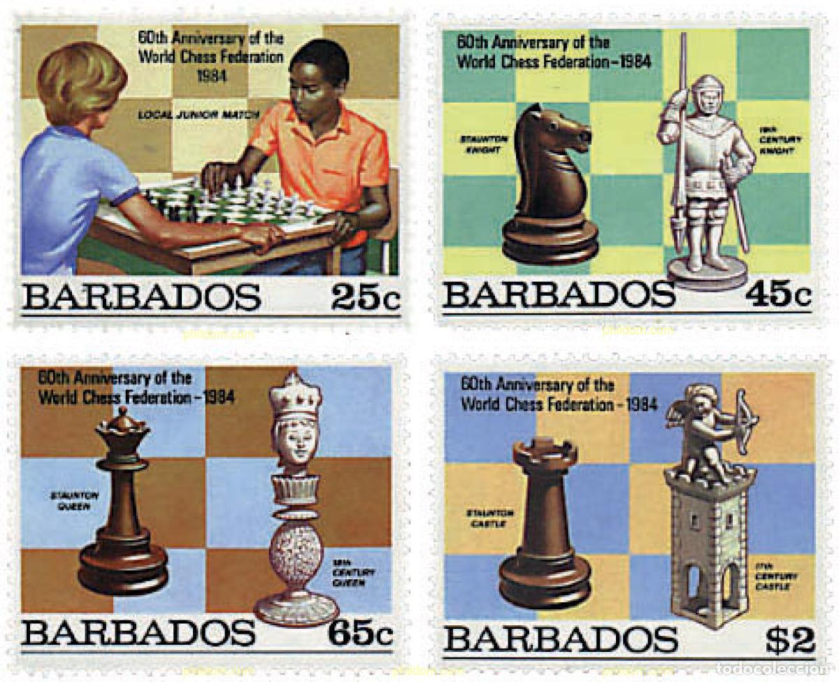 Timbres: 80898 MNH BARBADOS 1984 60 ANIVERSARIO DE LA FEDERACION NACIONAL DE AJEDREZ