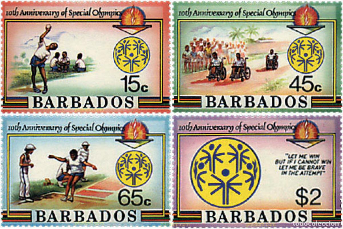 Timbres: 26727 MNH BARBADOS 1987 10 ANIVERSARIO DE LOS JUEGOS OLIMPICOS PARA MINUSVALIDOS