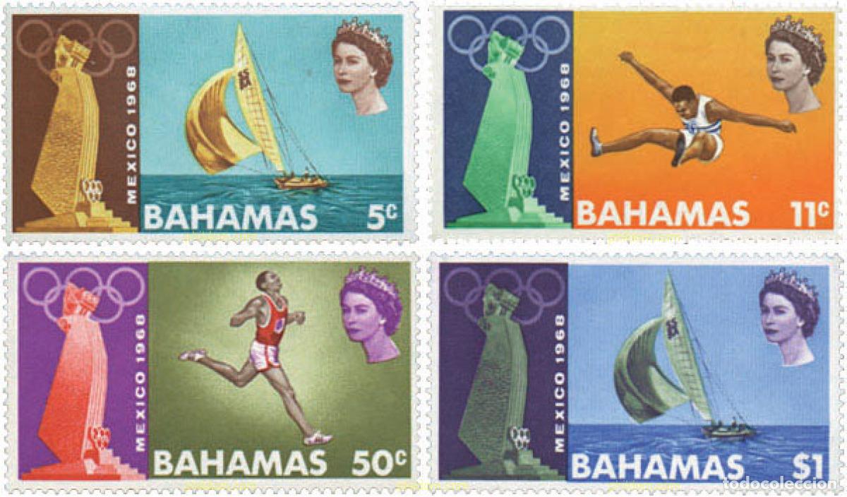 Sellos: 203744 HINGED BAHAMAS 1968 19 JUEGOS OLIMPICOS VERANO MEXICO 1968