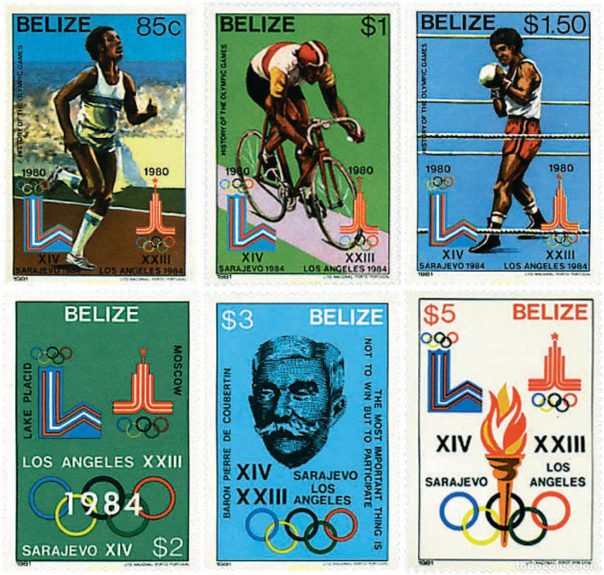Sellos: 70508 MNH BELIZE 1981 HISTORIA DE LOS JUEGOS OLIMPICOS