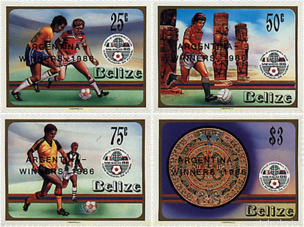 Briefmarken: 26739 MNH BELIZE 1986 COPA DEL MUNDO DE FUTBOL. MEXICO-86. VENCEDORES