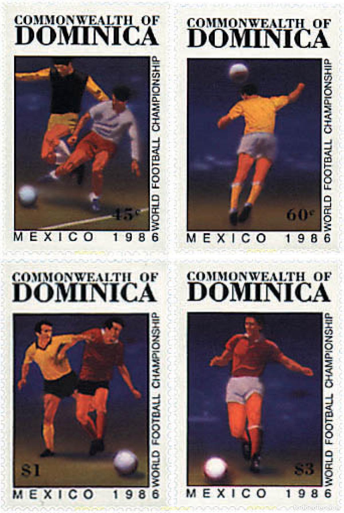 Sellos: 37447 MNH DOMINICA 1986 COPA DEL MUNDO DE FUTBOL. MEXICO-86