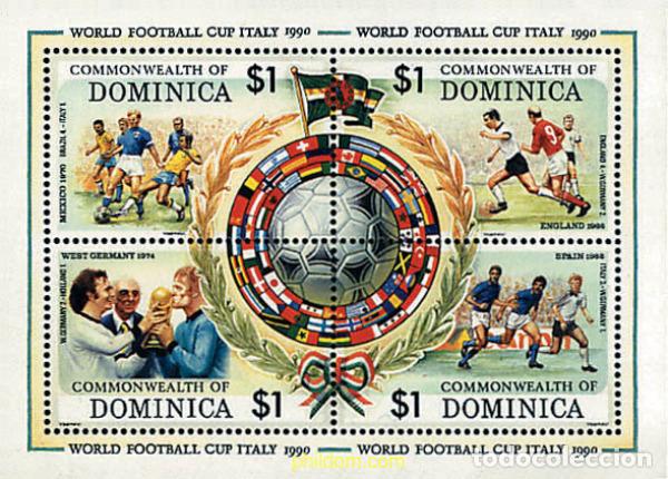 Sellos: 302756 MNH DOMINICA 1989 COPA DEL MUNDO DE FUTBOL. ITALIA-90