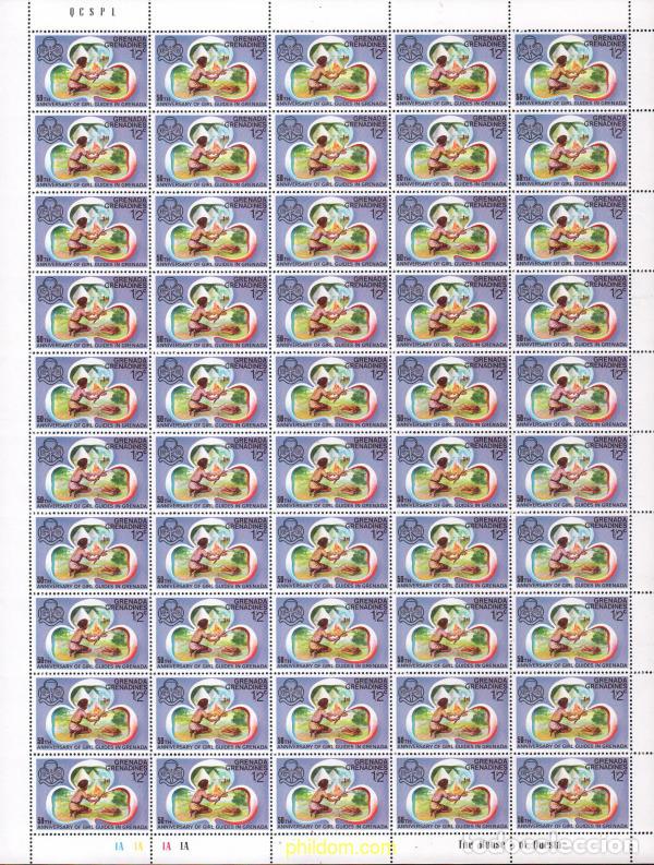 Sellos: 639825 MNH GRANADA GRANADINAS 1976 50 ANIVERSARIO DEL ESCULTISMO FEMENINO