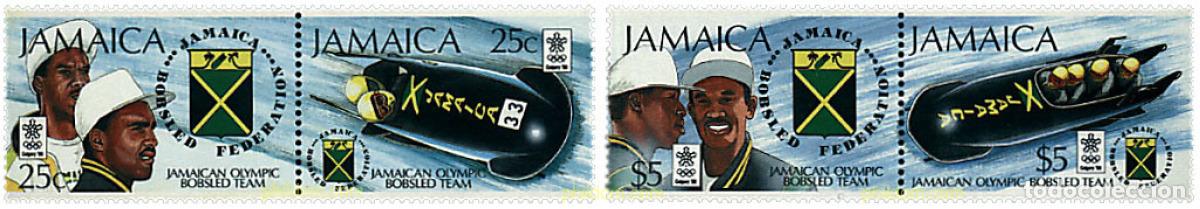 Sellos: 5782 MNH JAMAICA 1988 15 JUEGOS OLIMPICOS INVIERNO. CALGARY 1988 - EQUIPO DE BOBSLEIGH JAMAICANO