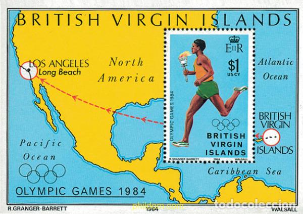 Sellos: 36354 MNH VIRGENES BRITANICAS Islas 1984 23 JUEGOS OLIMPICOS VERANO LOS ANGELES 1984