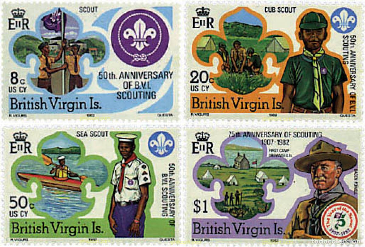 Sellos: 38798 MNH VIRGENES BRITANICAS Islas 1982 50 ANIVERSARIO DEL ESCULTISMO EN LAS VIRGENES