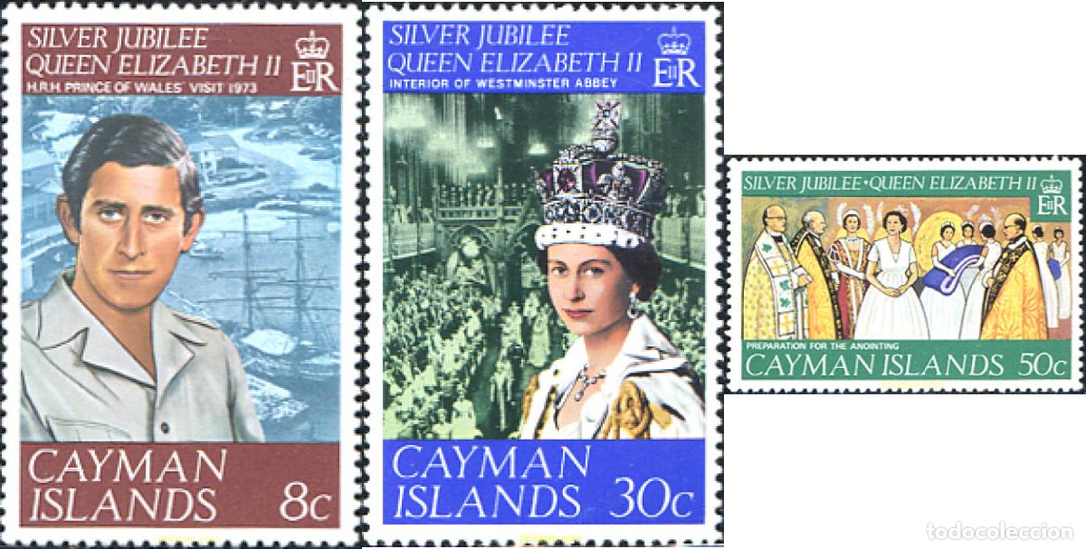 Sellos: 28972 MNH CAIMAN Islas 1977 25 ANIVERSARIO DE LA ASCENSION AL TRONO DE ISABEL II