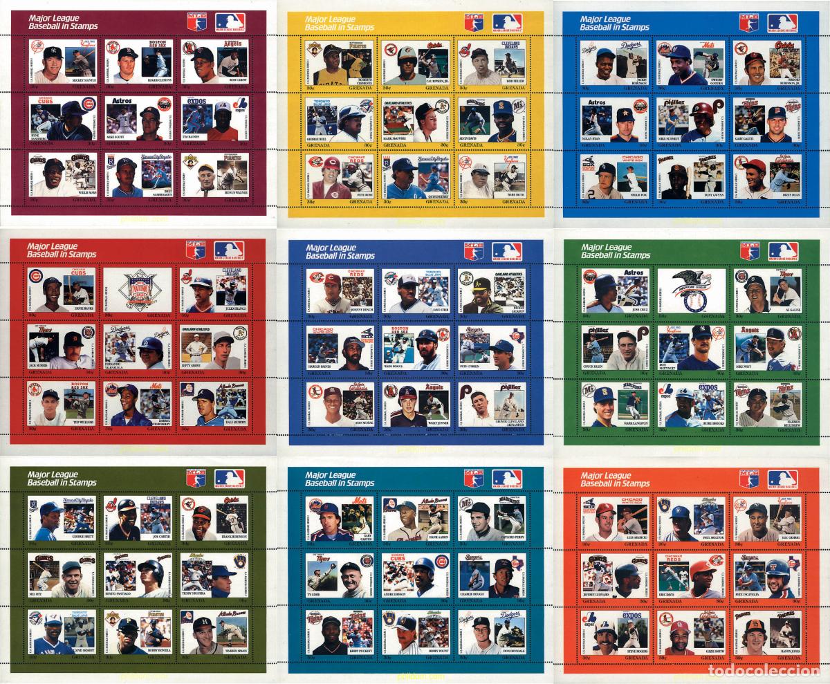 Sellos: 280727 MNH GRANADA 1988 GRANDES JUGADORES DE BEISBOL.