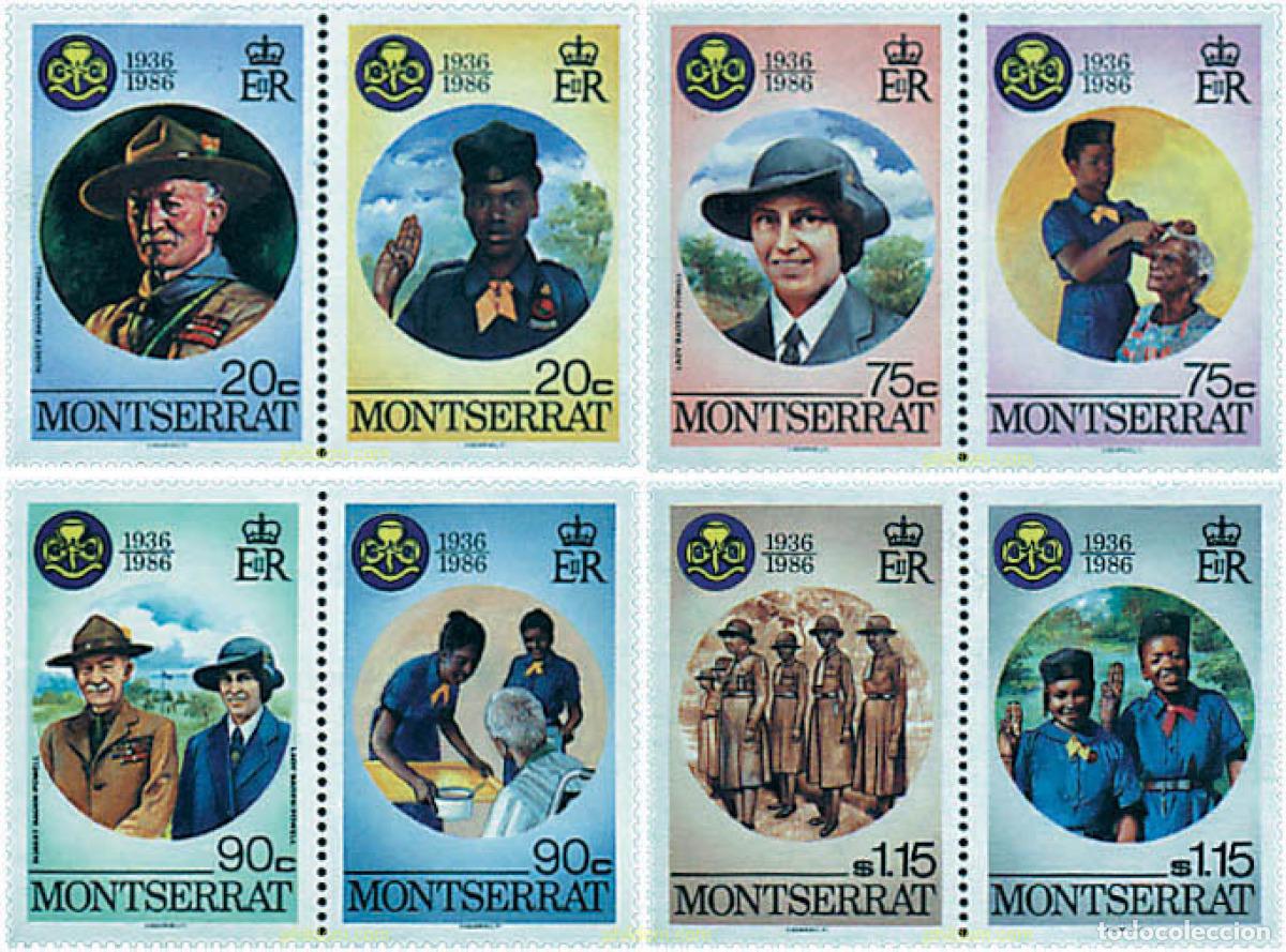 Sellos: 6500 MNH MONTSERRAT 1986 50 ANIVERSARIO DEL ESCULTISMO FEMENINO EN MONTSERRAT