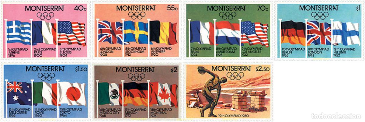 Sellos: 87182 MNH MONTSERRAT 1980 22 JUEGOS OLIMPICOS VERANO MOSCU 1980. - SEDES OLIMPICAS DE 1896 A 1980