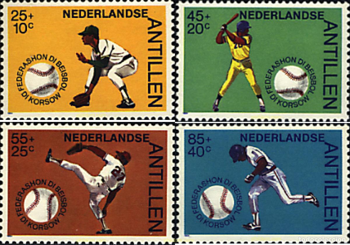 Sellos: 26985 MNH ANTILLAS HOLANDESAS 1984 50 ANIVERSARIO DE LA FEDERACION DE BEISBOL DE CURA&Ccedil;AO