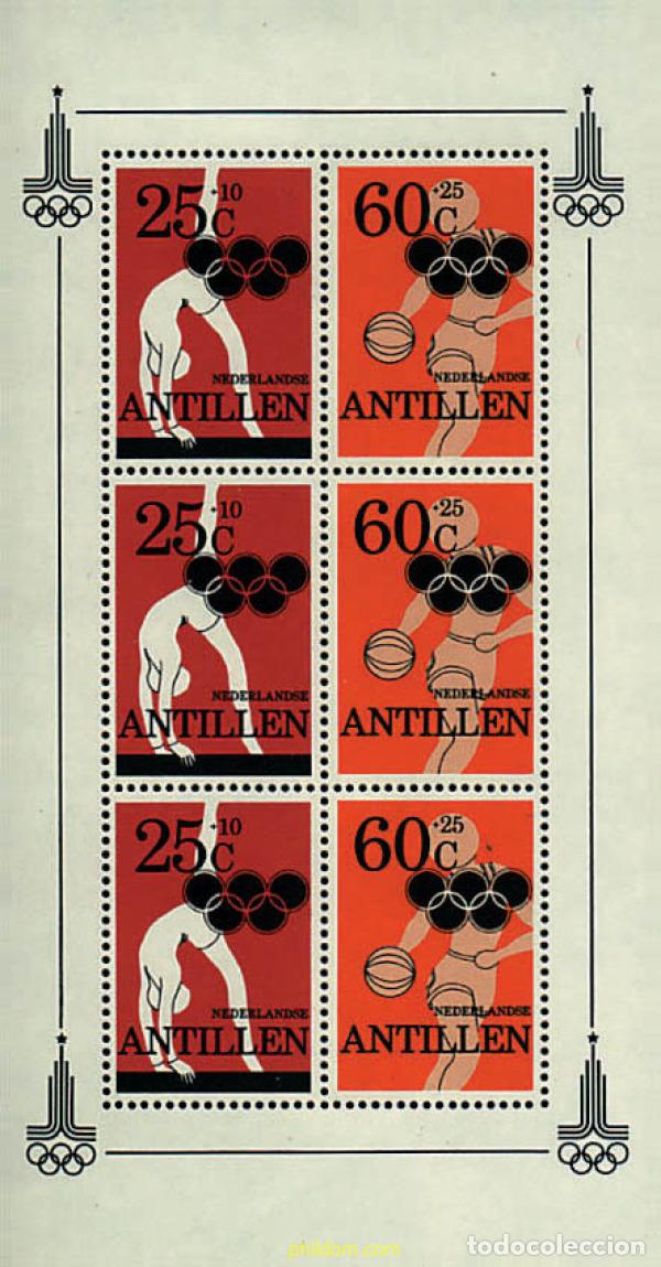 Sellos: 52922 MNH ANTILLAS HOLANDESAS 1980 22 JUEGOS OLIMPICOS VERANO MOSCU 1980