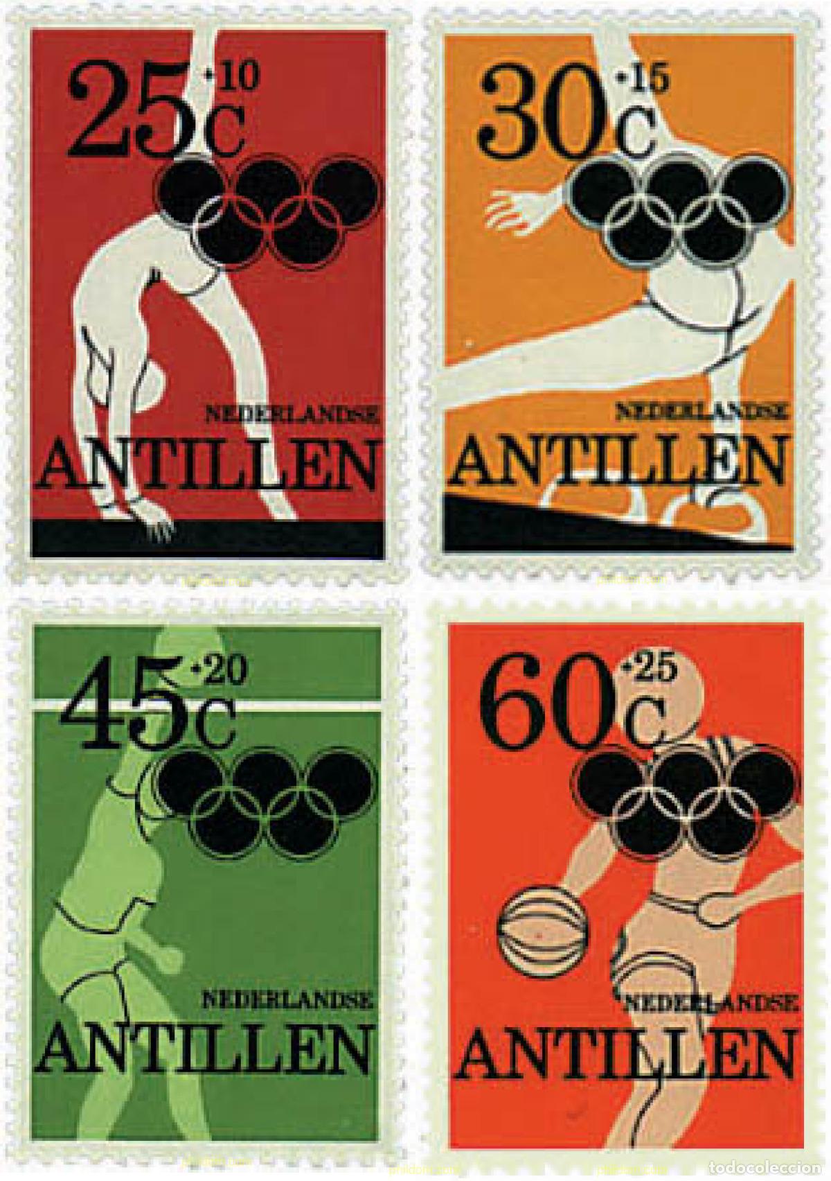 Sellos: 52121 MNH ANTILLAS HOLANDESAS 1980 22 JUEGOS OLIMPICOS VERANO MOSCU 1980