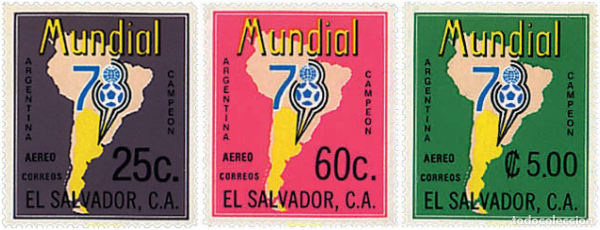 Sellos: 29126 MNH EL SALVADOR 1978 COPA DEL MUNDO DE FUTBOL. ARGENTINA-78