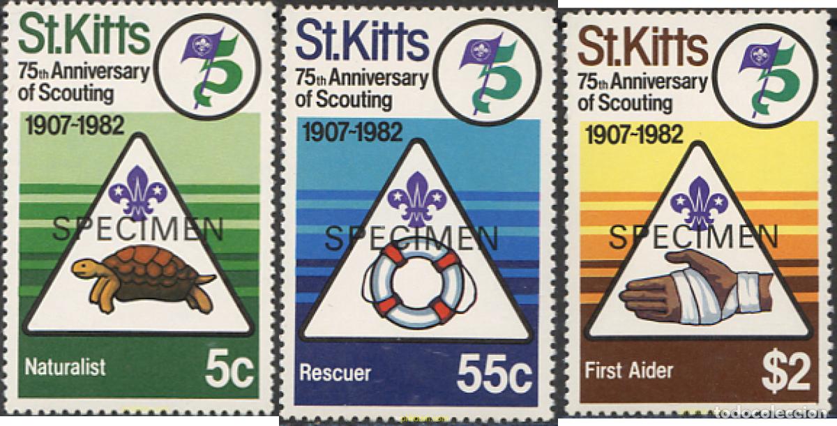 Francobolli: 266201 MNH SAN KITTS 1982 75 ANIVERSARIO DEL ESCULTISMO