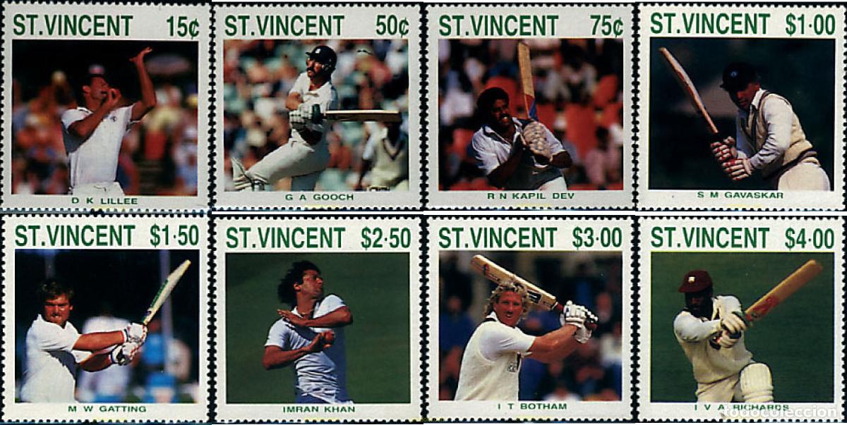 Sellos: 27027 MNH SAN VICENTE 1988 JUGADORES DE CRICKET